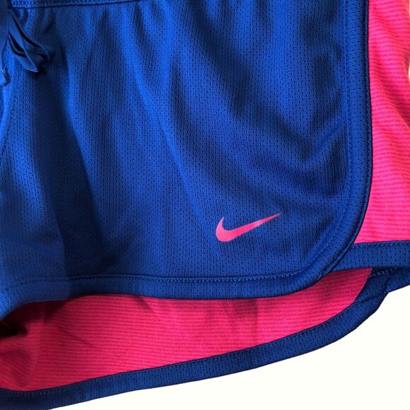 Nike Reversible Dri-Fit Shorts Women S Athletic Workout Running Swoosh Blue Pink - Picture 2 of 7